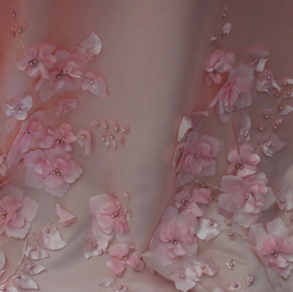 Baby pink flowery prom dress - Picture 3 of 3